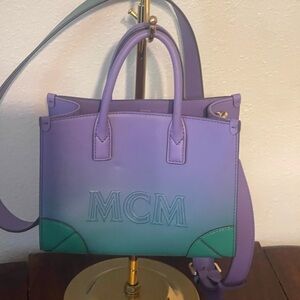 MCM Munchen Mini Bag Ombré in Purple and Green